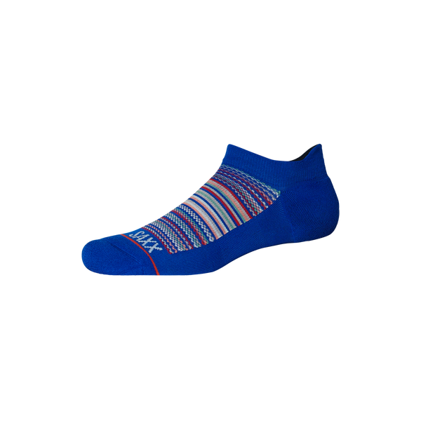 Front of Whole Package Low Show Sock in Vibrant Stripe- Multi