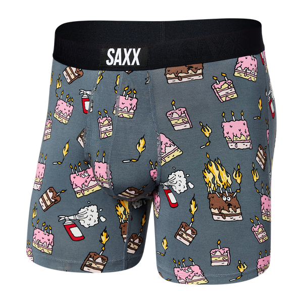 Front of Ultra Super Soft Boxer Brief in Fired Up- Turbulence