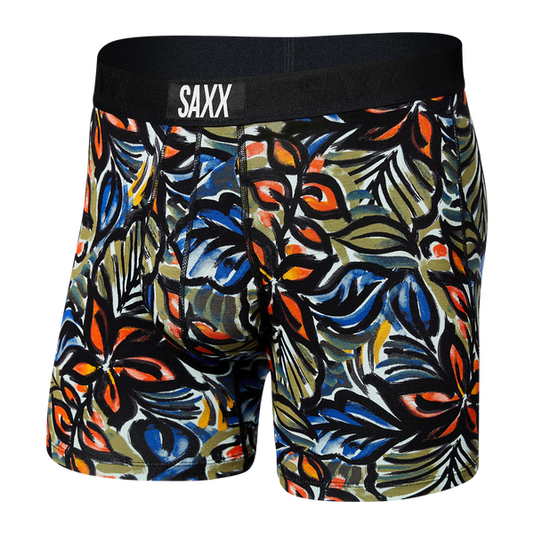 Front of Ultra Super Soft Boxer Brief in Painterly Paradise- Multi