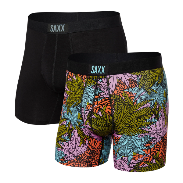 Front of Vibe Super Soft Boxer Brief 2 Pack in Sub Tropic/Black